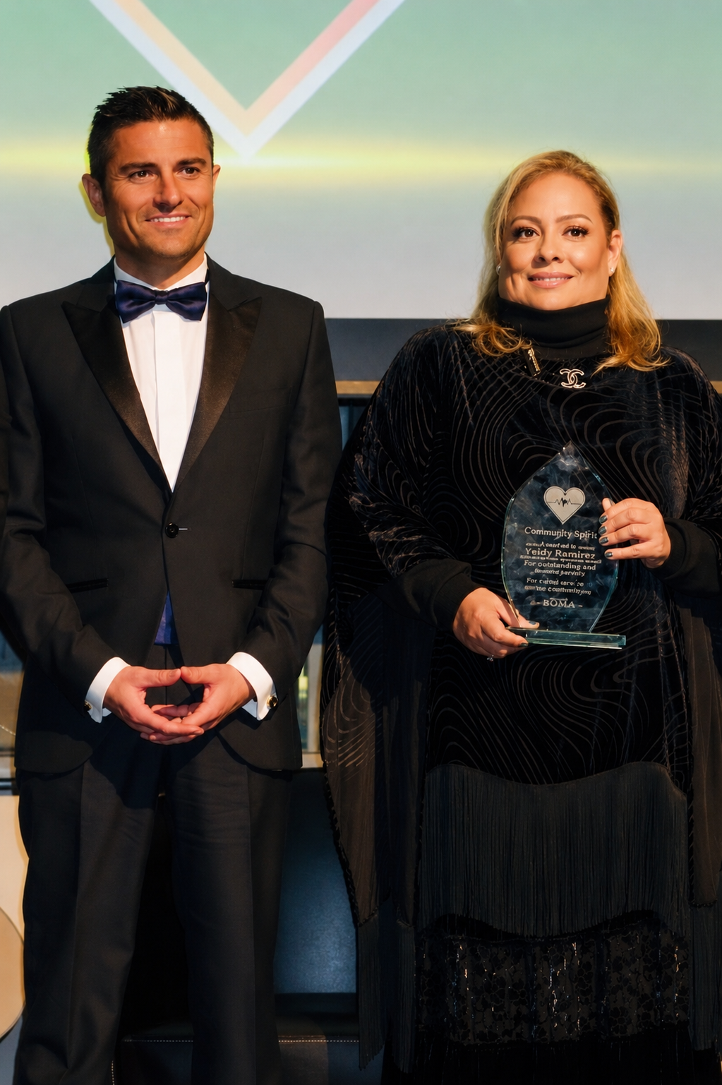 Yeidy Ramirez receiving a transparency award